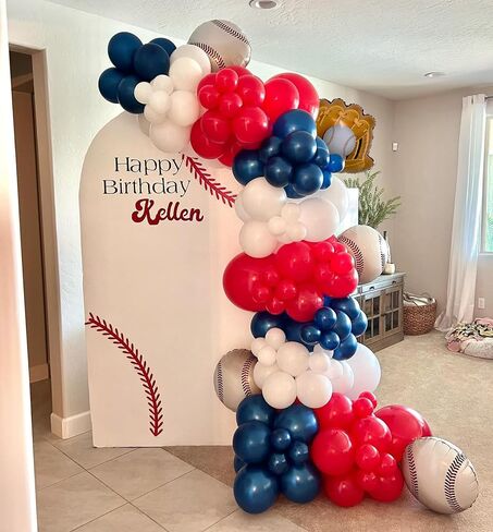 Baseball Balloon Arch Garland Kit,Red White and Blue Balloon Arch Garland Kit for Sport Party Birthday Baby Shower Graduation Decorations in Saudi Arabia