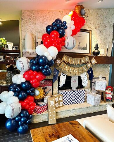 Baseball Balloon Arch Garland Kit,Red White and Blue Balloon Arch Garland Kit for Sport Party Birthday Baby Shower Graduation Decorations in Saudi Arabia
