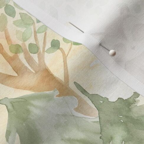 Spoonflower Fabric - Autumn Forest Baby Nursery Bear Bunny Fox Racoon Watercolor Printed on Petal Signature Cotton Fabric by The Yard - Sewing Quilting Apparel Crafts Decor in Kuwait