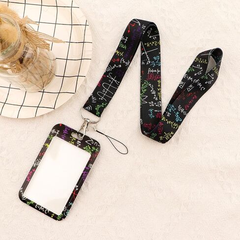 Math Formulas ID Badge حامل NERD Lanyard اسم العلامة الرقبة مفتاح Keys Teacher ، School in Kuwait