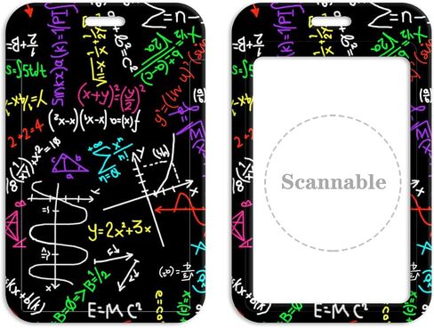 Math Formulas ID Badge حامل NERD Lanyard اسم العلامة الرقبة مفتاح Keys Teacher ، School in Kuwait