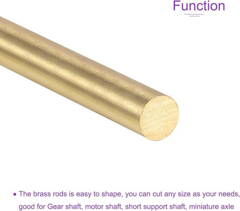 DMiotech 2Pack 6mm x 150mm, Brass Solid Round Rod, Brass Rod Lathe Bar Stock in Saudi Arabia