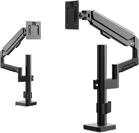 Monitor Stand Desktop Punch-Free Table Clip Perforation Installation Pneumatic Cantilever Bracket Horizontal and Vertical Screen Rotation(Black) in Saudi Arabia