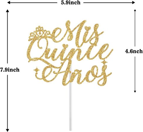 Mis Quince Anos Cake Topper, Feliz 15 Anos, 15th Birthday Cake Topper, Hello 15, Happy 15th Birthday Party Decorations Gold Glitter in Saudi Arabia