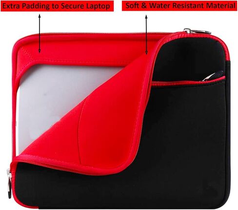 حقيبة حاملة للأكمام 12 بوصة للأجهزة اللوحية ، iPad ، أجهزة الكمبيوتر المحمولة ، أجهزة الكمبيوتر المحمولة Chrombooks 12 بوصة ، حقيبة مبطنة ناعمة مع حامل الملحقات (أسود) in Kuwait