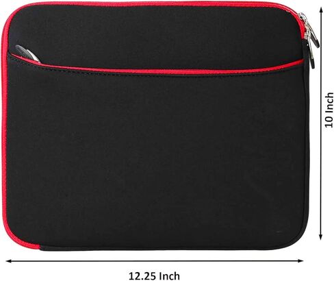 حقيبة حاملة للأكمام 12 بوصة للأجهزة اللوحية ، iPad ، أجهزة الكمبيوتر المحمولة ، أجهزة الكمبيوتر المحمولة Chrombooks 12 بوصة ، حقيبة مبطنة ناعمة مع حامل الملحقات (أسود) in Kuwait