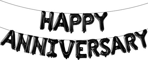 KatchOn Balloons - Letters 'Happy Anniversary' 16 Inch | Banner, Backdrop & Balloon Banner for Silver Anniversary Decor in Saudi Arabia