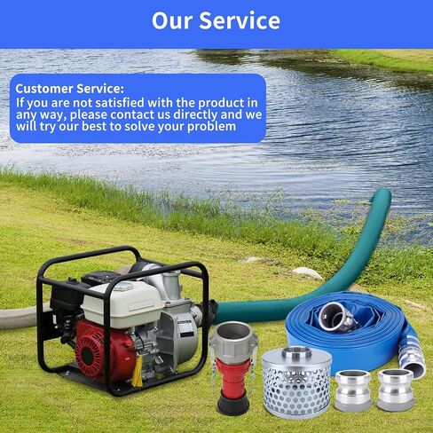 2 Inch Suction Hose Pump Kit for Water/Trash Pump Includes 2" X 20ft Blue Pvc Suction Hose & 2" X 65ft Blue Discharge Hose & Aluminum Round Hole Suction Strainer, Cam And Groove Adapter in Saudi Arabia