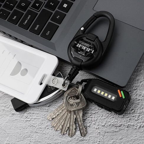Retractable Keychain, Heavy Duty Carabiner Badge Holder, Tactical ID Badge Reel with 32" Steel Retractable Cord, 10 OZ with Badge Strap and Key Ring（Orange） in Saudi Arabia