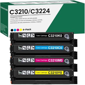 Remanufactured C3210K0 C3210C0 C3210M0 C3210Y0 Toner Cartridge Replacement for Lexmark C3224 Toner Cartridges Black Cyan Magenta Yellow for C3224 C3326 C3426 MC3224 MC3326 MC3426 Printer Ink (4-Pack)