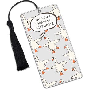 Funny Bookmarks for Women, Bookish Gifts for Book Lovers, Bookworm Gifts, Cool Bookmarks for Women, Metal Bookmark, Reading Accessories, Book Marks for Reading Women Girls, Unique Silly Goose Bookmark