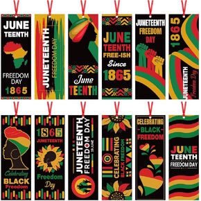 240 Pcs Juneteenth Bookmarks Bulk Double Side Black History Month Bookmarks Black Freedom Day Juneteenth Independence Day Supplies for American Independence Freedom, June 19th