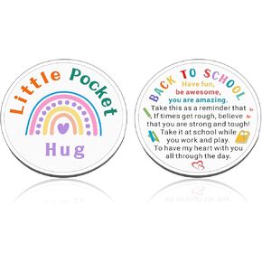 School Stuff Pocket Hug Token for Teen Girls Boys, Back to School Gifts for Kids Student, Cute Back to Schools Supplies for Daughter Son, First Day of Kindergarten Schools Gift, 1st Day of School-Sign