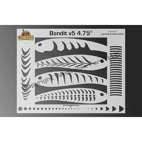 Bandit v5 4.75 inch Fishing Lure Airbrush Stencil - Mylar Reusable (7.5 Mil Mylar)
