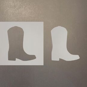 Cowboy Boot 3 Reusable Mylar Stencil - Art Craft Supplies 4 Inch