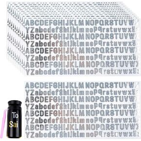 2500 PCS ملصقات رسائل فضية صغيرة ، من 0.5 بوصة إلى 1 بوصة - 12 ورقة 1/2 بوصة ، ملصق أبجدي ، رسائل فينيل لكوب ، شطب الماء ، سكرابوكينغ ، حرفي DIY ، العلامات ، الملصقات ، الفنون ، دفتر ملاحظات in Kuwait