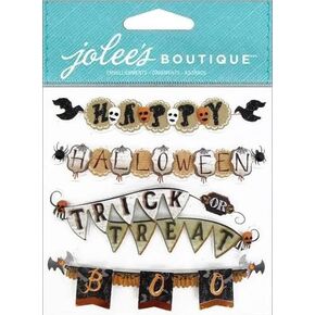 Generic Jolee's Boutique Vintage Halloween Banners Repeats Dimensional Stickers 4 Pc 50-21784