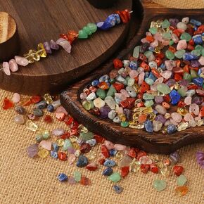 DAHI Fluorite Crystal Beads for Jewelry Making 450pcs Natural Chip Stone Beads 5-8mm Beads for Bracelet Crafts Irregular Gemstones Loose Rocks Bead Hole Drilled DIY(Fluorit)