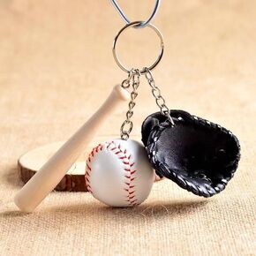 1 Sets Black of 1/12 Miniature Baseball Set Bat Glove and Ball Baseball Cake Decorations, Baseball Bat and Ball Set Miniature Sports Set Doll House Accessories for Dollhouse Décor