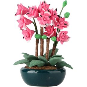 1/12 Dollhouse Miniature Flowers, Mini Potted Plant Lifelike Flowers Decoration Dollhouse Miniature Bonsai for Children Toys Gift