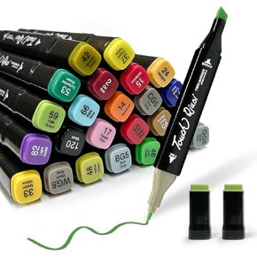 24 Colors Alcohol Markers – Dual Tip Art Markers with Quick-Dry, Fade-Resistant Ink, No Bleed, for Illustration, Students & Adults Coloring in Saudi Arabia