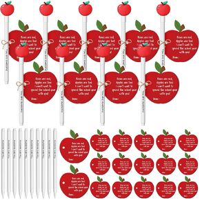 25 Sets Back to School Gifts for Students Fruit Ballpoint Pens You Are Awesome Inspirational Roller Pens and Cards with Plastic Ties for First Day of School Reward Gifts Stationery Supplies