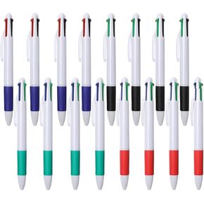 16-Count Multicolor Ballpoint Pen 0.7, 4-in-1 Colored Pens in Red, Blue, Green and Black, Ballpoint Multicolor Pens for Planner Journaling, Assorted Ink