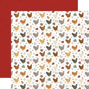 Echo Park Paper Coop Chickens 12x12 Patterned Paper, Various