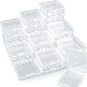 30PCS Bead Organizer Box - Small Plastic Storage Containers Rectangle Mini Clear Boxes with Lid for Diamond Painting Art Accessories Diamond Art Beads DIY Jewelry Nail(1.97inch)
