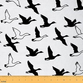 jejeloiu Cute Mallard Duck Fabric by The Yard 1 Yard Wild Duck Hunting Decorative Waterproof Outdoor Fabric Teens Hunting and Fishing 3D Wild Animal Upholstery Fabric for Chairs Green Outdoor Fabric