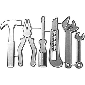 Repair Tools Die Cut for Card Making, Scrapbooking Die-Cuts,Dies for Card Making, Wrench Hammer Tool Metal Cutting Dies Congratulations Cuts Embossing Stencils Template for DIY Scrap-Booking Decor
