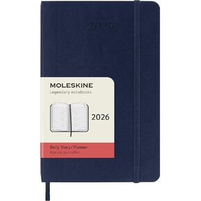 Moleskine Classic 12 Month 2026 Daily Planner, Soft Cover, Pocket (3.5" x 5.5"), Sapphire Blue, 400 pages