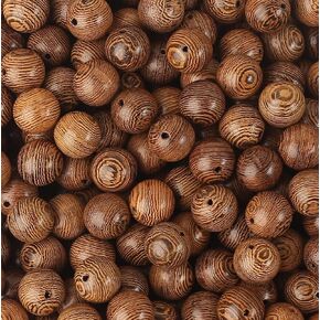 DAHI 600pcs 8mm Dark Brown Wooden Beads Undyed Natural Stripe Round Wood Beads Bulk Wooden Loose Craft Beads for Bracelets and Jewelry Making（8mm