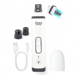 طاحونة أظافر الكلاب مع ضوء LED-ميزة أظافر أليف هادئة للكلاب والقطط-طاحونة مخلب قابلة لإعادة الشحن ثنائية السرعة ، 3 منافذ لجميع الأحجام-أداة كهربائية منخفضة الضوضاء ، وضوضاء آمنة ،