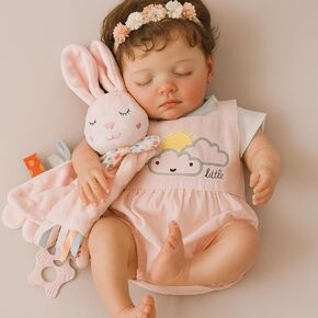 SCOM Realistic Reborn Baby Dolls - 20 Inch Lifelike Newborn Baby Girl, Real Life Dolls with Soft Weighted Body, Sleeping Baby Girl for Kids Age 3+ Gift