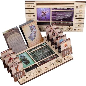 CZYY Gloomhaven/Frosthaven Player Character Dashboard with HP & XP Dial Trackers Set of 2 Birch Plywood Hero Organizer for Saving Your Table Space