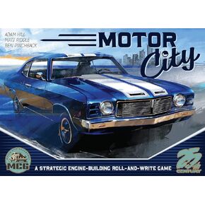 Motor City , A Strategic Roll and Write Board Game About Building Autos in Detroit - 25th Century Games