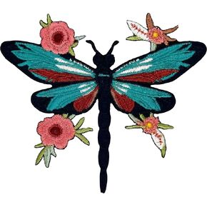 3.5" Dragonfly Patch, Dragonfly Iron On Patches - Embroidered Insect Patches - Children/Kids Patches for Backpacks - Iron On Patches for Kids/Sew On Appliques for Children