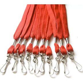 ONDEPOT 100pcs Flat ID Neck Lanyards for Badges, Swivel J-Hook
