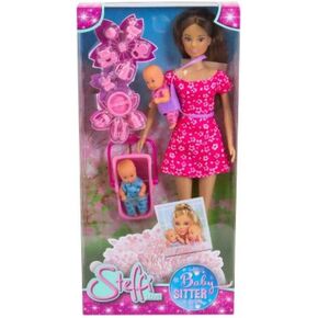 Simba Steffi Love Babysitter Doll Set, 11-in Height, Multicolor - Includes Two Baby Dolls, Baby Carrier and Accessories, for Girls