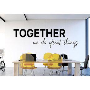 Together We Do Great Things Wall Decal - Teamwork Wall Art - Team quotes - Motivational Office Wall Decal - Business Front store Entry way Decor