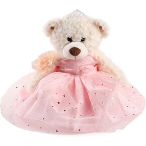 Quinceanera Doll Quince Teddy Bear with Dress,Quinceanera Decorations for Girls Gifts,OSO De Peluche para 15 Años Con Vestido,Centro De Mesa Muñecas para 15 Años Quinceañeras-Pink