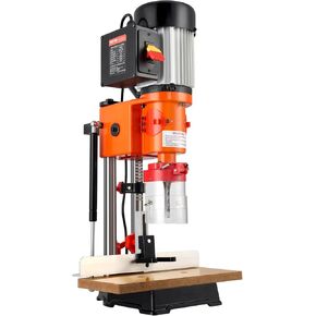 VEVOR Benchtop Mortise Machine 370W 1725 RPM Woodworking Mortising Machine, with 1/4-Inch 3/8-Inch 1/2-Inch Chisels Wooden Workbench, for Making Round Holes Square Holes Or Special Square Holes