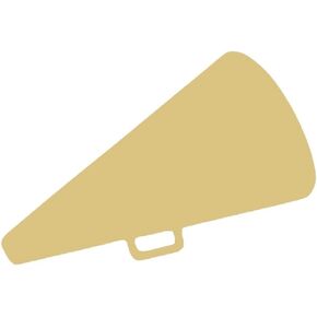 Megaphone Cutout Unfinished Wood Bullhorn Coach Sports Cheerleader MDF Shape Canvas Style 1 (12")