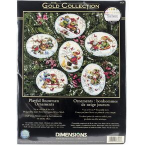Dimensions Gold Collection Playful Snowman Ornaments Counted Cross Stitch