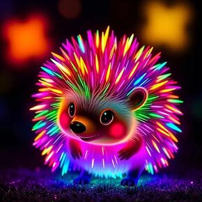 Diosedyer 5D DIY Diamond Painting Kit, Hedgehog Design, Acrylic (PMMA) Full Diamond Round, Animal Themes, Handmade Art, Suitable for Home and Office Decoration 11.8x11.8inches