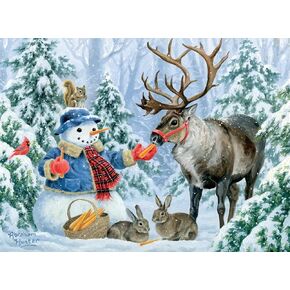 Buffalo Games - Abraham Hunter - Christmas Friends - 1000 Piece Jigsaw Puzzle for Adults - Challenging Puzzle Perfect for Game Nights - Finished Size is