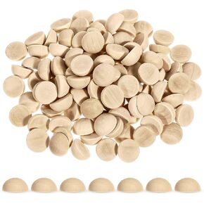 Half Wooden Balls for Crafts, 100 Pcs 15mm Small Half Round Wooden Beads Mini Unfinished Split Wood Balls Ornaments for DIY Crafts Paint Christmas Home Party Decoration