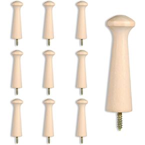 10 Pcs Wooden Pegs for Hanging, Wooden Shaker Peg 3.4 Inch Wall Pegs, Shelf Peg Hooks for Shelves Hanging Clothes Hats Towel Paint DIY