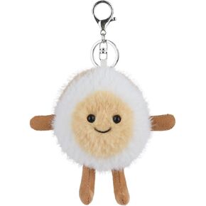 Apricot Lamb Cute Toys Plush Tea Egg Stuffed Food Soft Keychain for Kids Bag, Purse, Backpack, Handbag (Tea Egg，5 Inches)